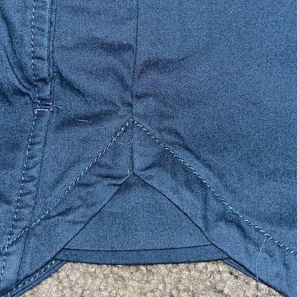 PACT Earth's Favorite Clothing Organic Cotton Navy Long Sleeve Button Down Shirt - Picture 7 of 7